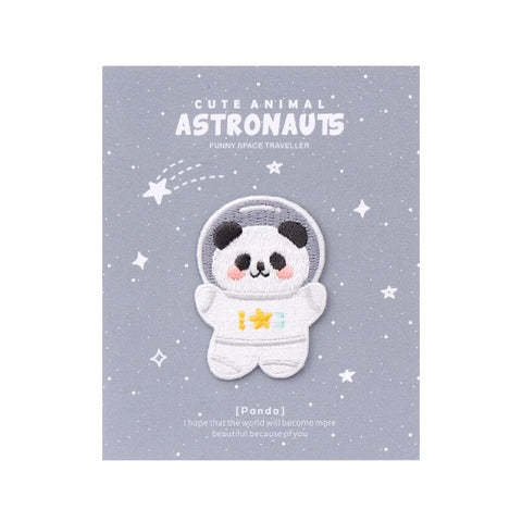 Astronaunt Animal [Panda] Embroidered Sticker & Iron-On Patch