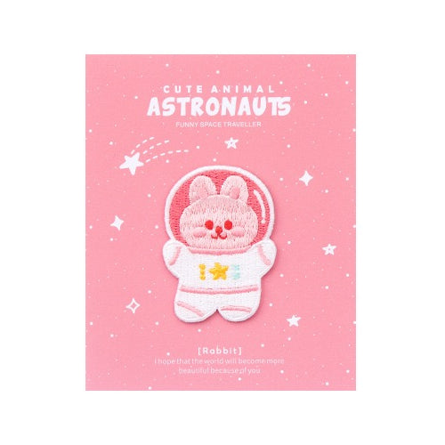 Astronaunt Animal [Rabbit] Embroidered Sticker & Iron-On Patch