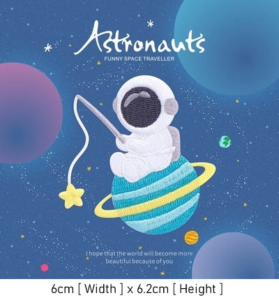 Astronaut Traveller Embroidered Sticker & Iron-On Patch
