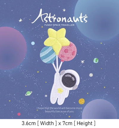 Astronaut Traveller Embroidered Sticker & Iron-On Patch