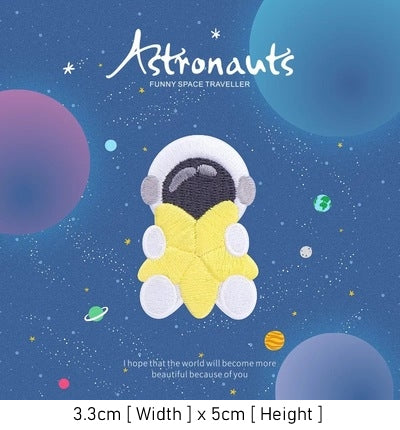 Astronaut Traveller Embroidered Sticker & Iron-On Patch