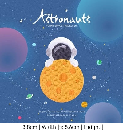 Astronaut Traveller Embroidered Sticker & Iron-On Patch