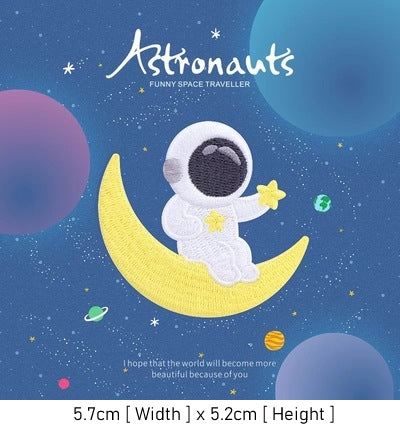 Astronaut Traveller Embroidered Sticker & Iron-On Patch