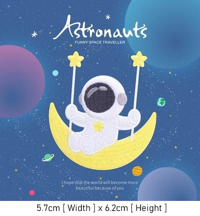 Astronaut Traveller Embroidered Sticker & Iron-On Patch