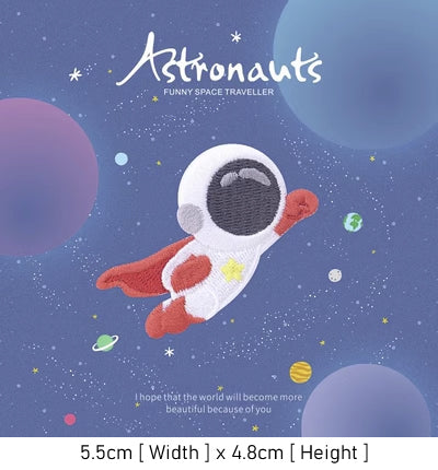 Astronaut Traveller Embroidered Sticker & Iron-On Patch