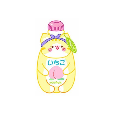 Autumn Drinks [Cat Peach Juice] Embroidered Sticker & Iron-On Patch
