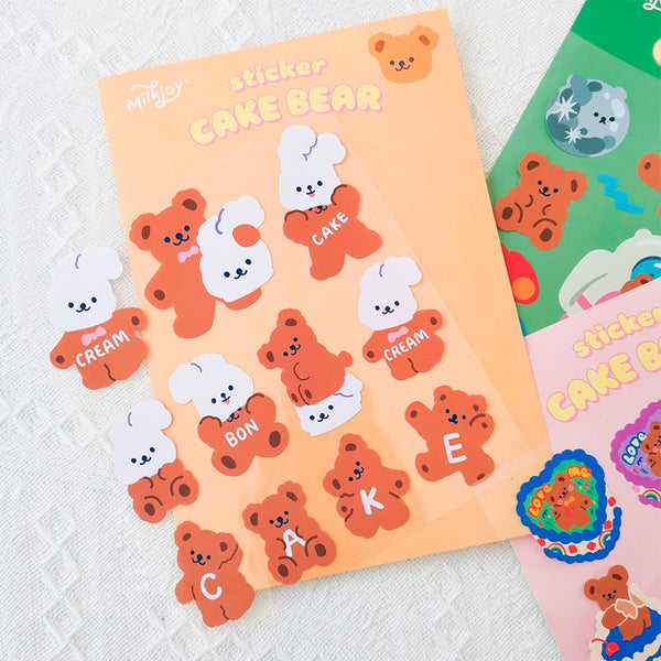 Cake Bear [Rabbit Bear] Cute Stickers By Milkjoy