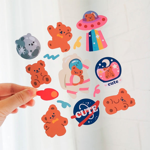 Cake Bear [Astronaut] Cute Stickers By Milkjoy