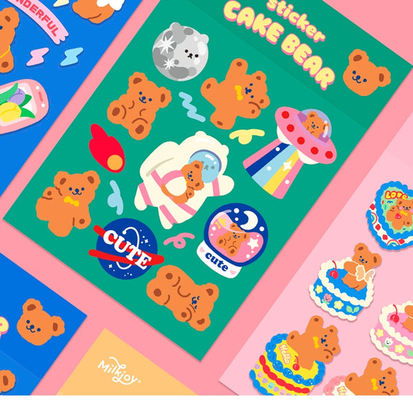 Cake Bear [Astronaut] Cute Stickers By Milkjoy