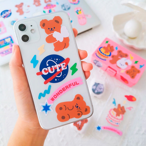 Cake Bear [Astronaut] Cute Stickers By Milkjoy