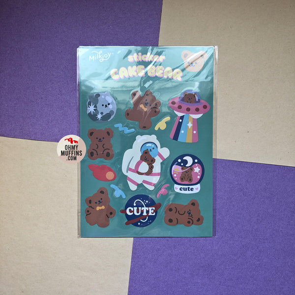Cake Bear [Astronaut] Cute Stickers By Milkjoy
