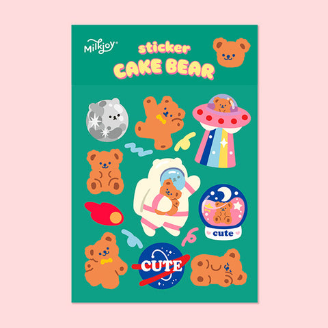 Cake Bear [Astronaut] Cute Stickers By Milkjoy
