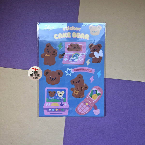 Cake Bear [Game Machine] Cute Stickers By Milkjoy