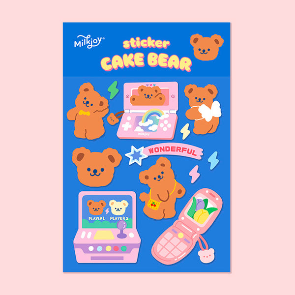 Cake Bear [Game Machine] Cute Stickers By Milkjoy