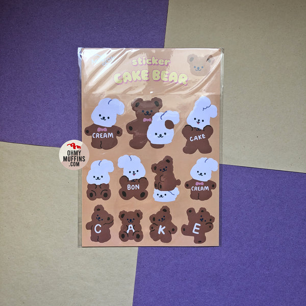Cake Bear [Rabbit Bear] Cute Stickers By Milkjoy