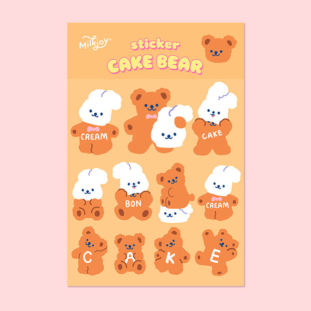 Cake Bear [Rabbit Bear] Cute Stickers By Milkjoy
