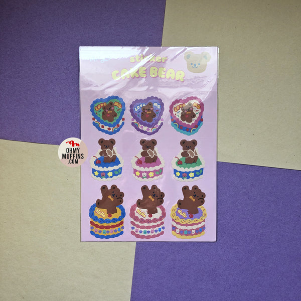 Cake Bear [The Original] Cute Stickers By Milkjoy