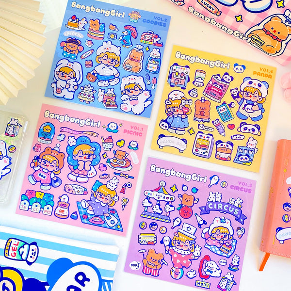 Bangbang Girl [Picnic] Cute Stickers By Milkjoy