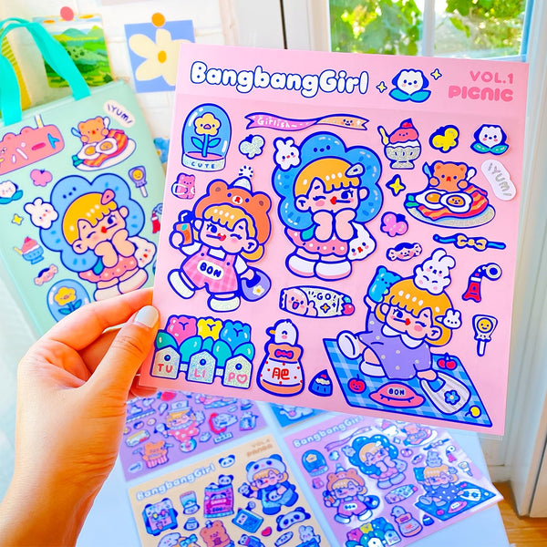Bangbang Girl [Picnic] Cute Stickers By Milkjoy