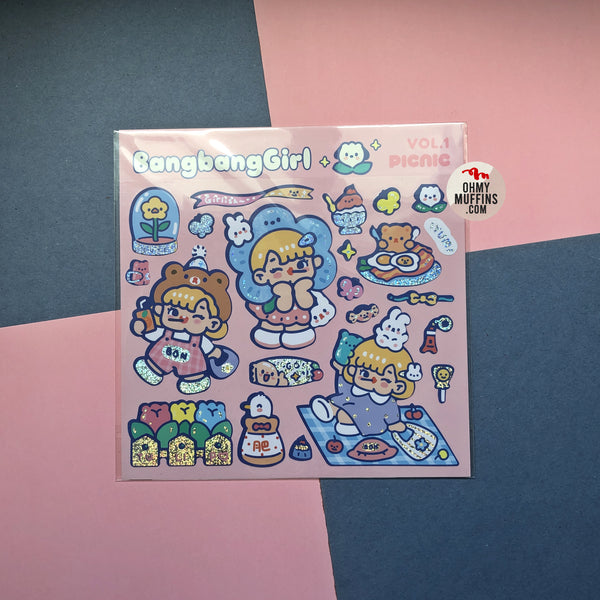 Bangbang Girl [Picnic] Cute Stickers By Milkjoy