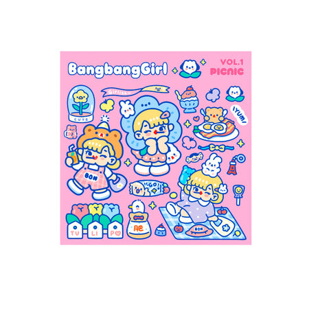 Bangbang Girl [Picnic] Cute Stickers By Milkjoy