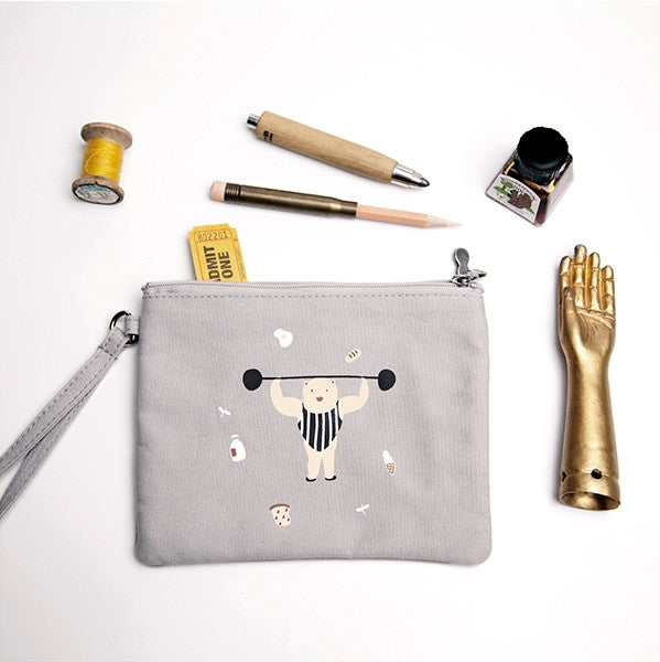 Small Storage Bear Grey Pouch By YIZI STORE X KOMESHOP