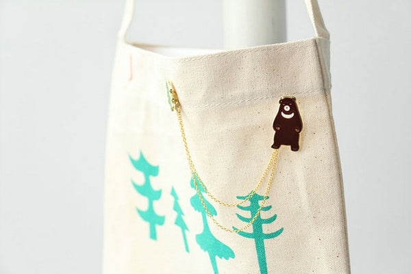 Animal Bear Tree Enamel Pin By U-Pick