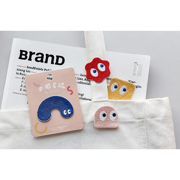 Big Eyes Planet [ Blue ] Embroidered Sticker & Iron-On Patch