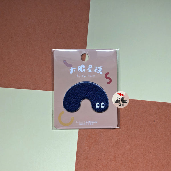 Big Eyes Planet [ Blue ] Embroidered Sticker & Iron-On Patch