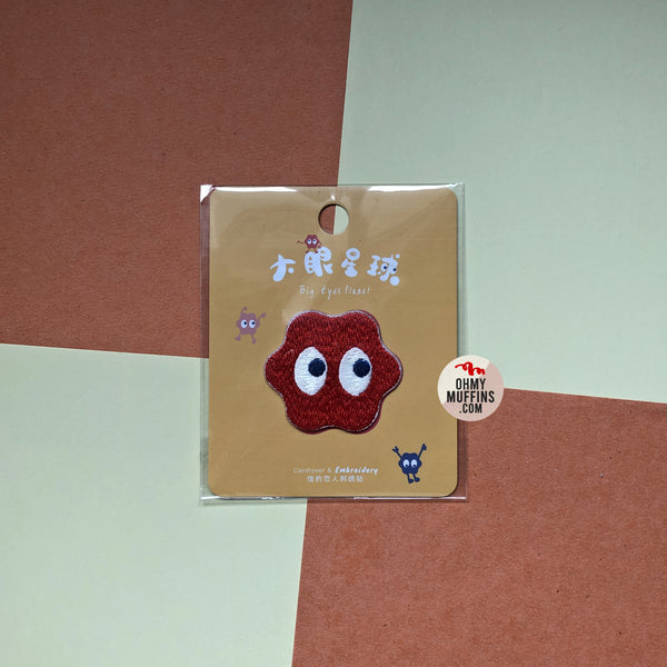 Big Eyes Planet [Red] Embroidered Sticker & Iron-On Patch