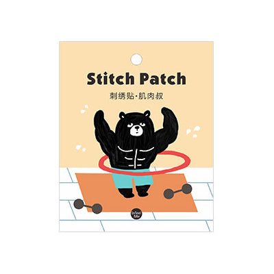 Black Bear Club Gym Bear Embroidered Sticker Patch