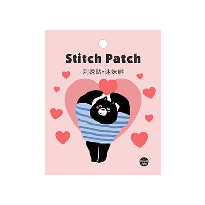Black Bear Club [In Love Bear] Embroidered Sticker Patch