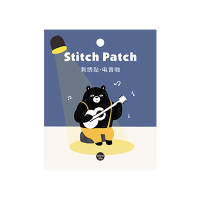 Black Bear Club [Music Bear] Embroidered Sticker Patch
