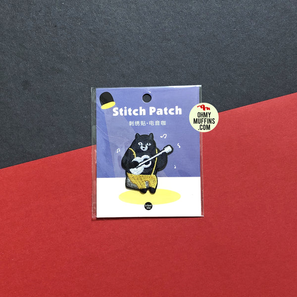 Black Bear Club [Music Bear] Embroidered Sticker Patch