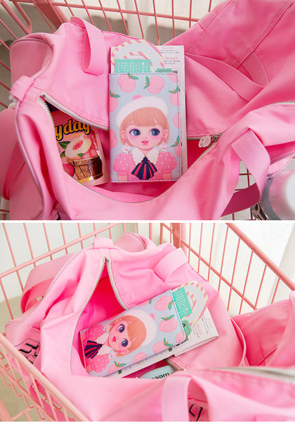 Dolly Girl [Blue Peach] Passport Cover Holder By Milkjoy