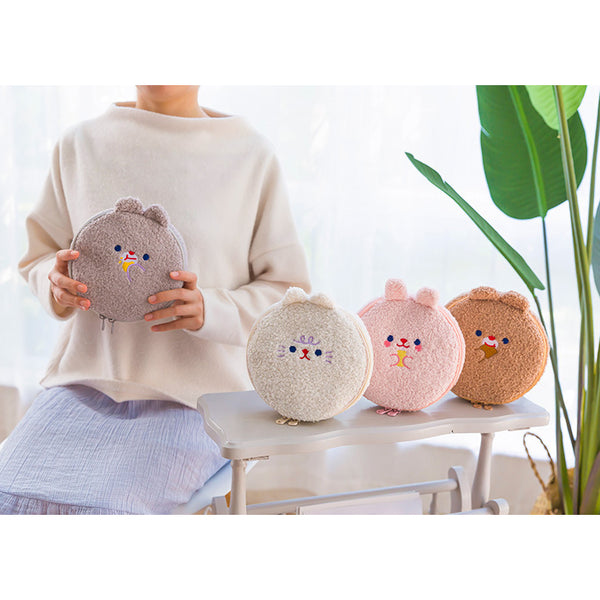 Bobo [Grey Mouse] Round Cosmetic Pouch By Milkjoy