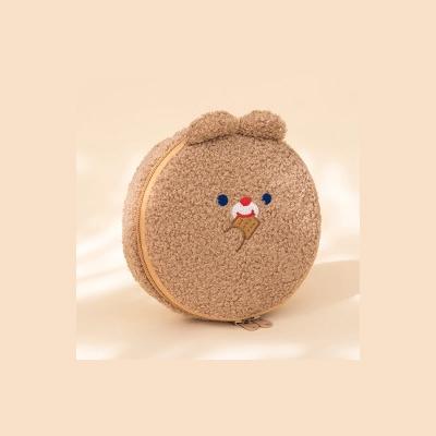 Bobo [Brown Bear] Round Cosmetic Pouch By Milkjoy