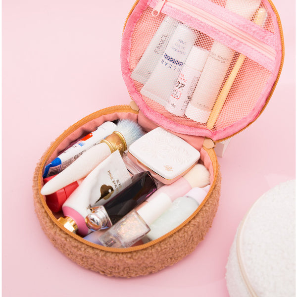 Bobo [Grey Mouse] Round Cosmetic Pouch By Milkjoy