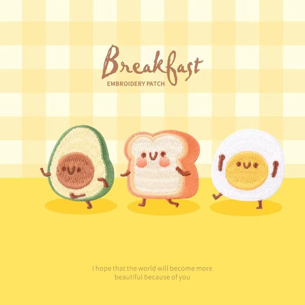 Breakfast [ Avocado ] Embroidered Sticker & Iron-On Patch