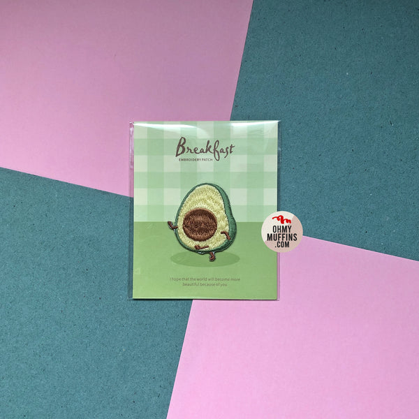 Breakfast [ Avocado ] Embroidered Sticker & Iron-On Patch