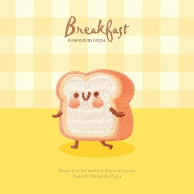 Breakfast [Bread] Embroidered Sticker & Iron-On Patch