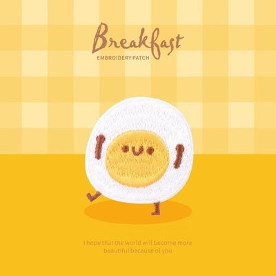 Breakfast [Egg] Embroidered Sticker & Iron-On Patch