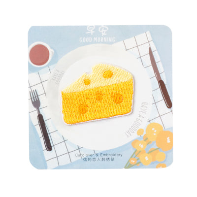 Breakfast [Cheese] Embroidered Sticker Iron-On Patch