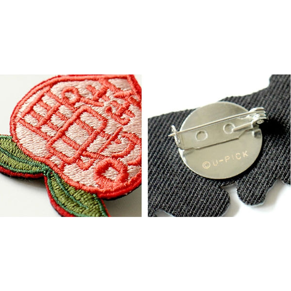 Embroidery [Peach] Brooch By U-Pick