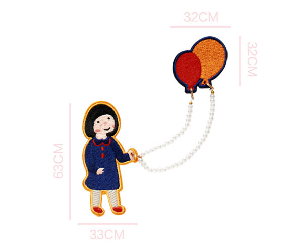 Girl Brooch [Girl With Balloons] By U-Pick