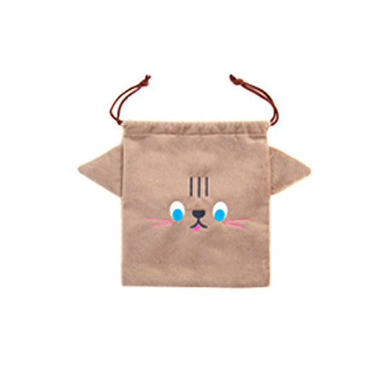 Cutie Brown Cat Drawstring Pouch By Bentoy