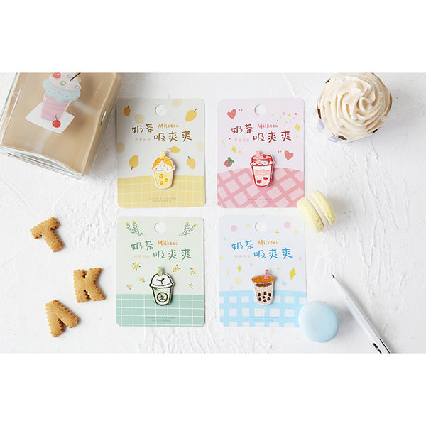 Bubble Tea [ Matcha Milk Tea ] Embroidered Sticker & Iron-On Patch