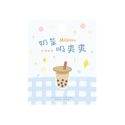 Bubble Tea Pearl Milk Tea Embroidered Sticker & Iron-On Patch
