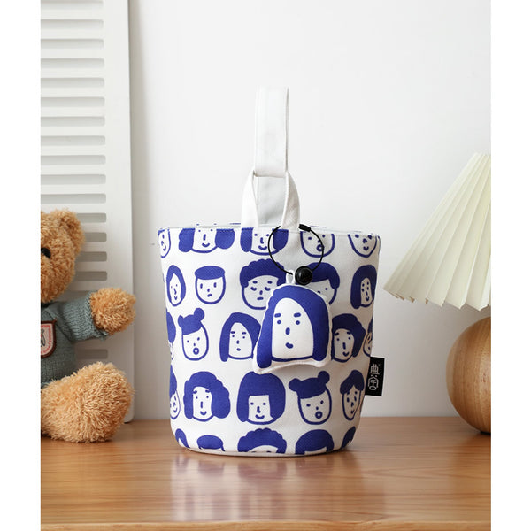 Faces [White] Canvas Bucket Bag