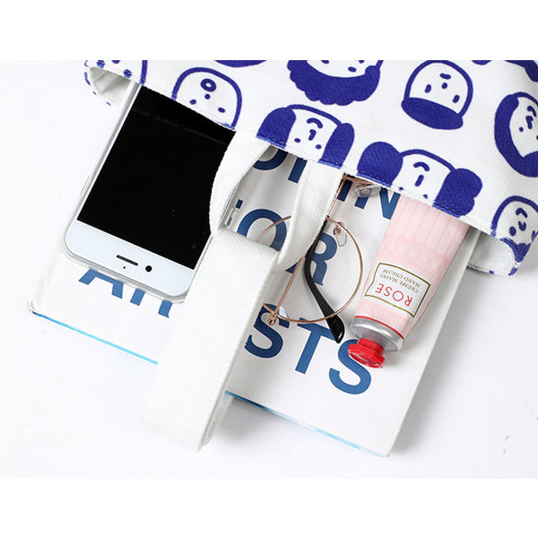 Faces [White] Canvas Bucket Bag